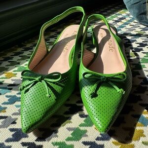 Kate Spade Green Slingback Flats, size 9